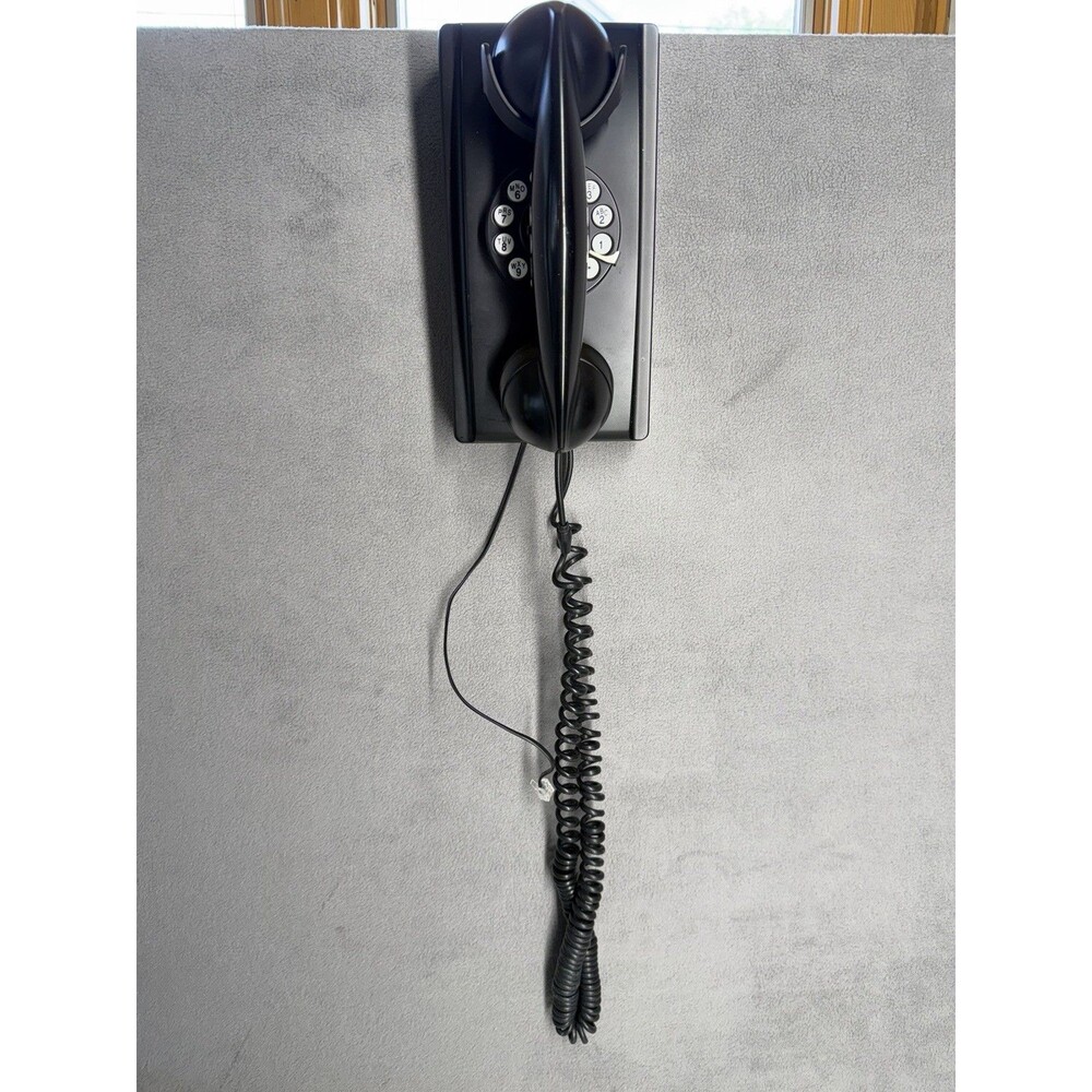 Crosley CR55-BK 302 Push Button Wall Phone - Black Telephone